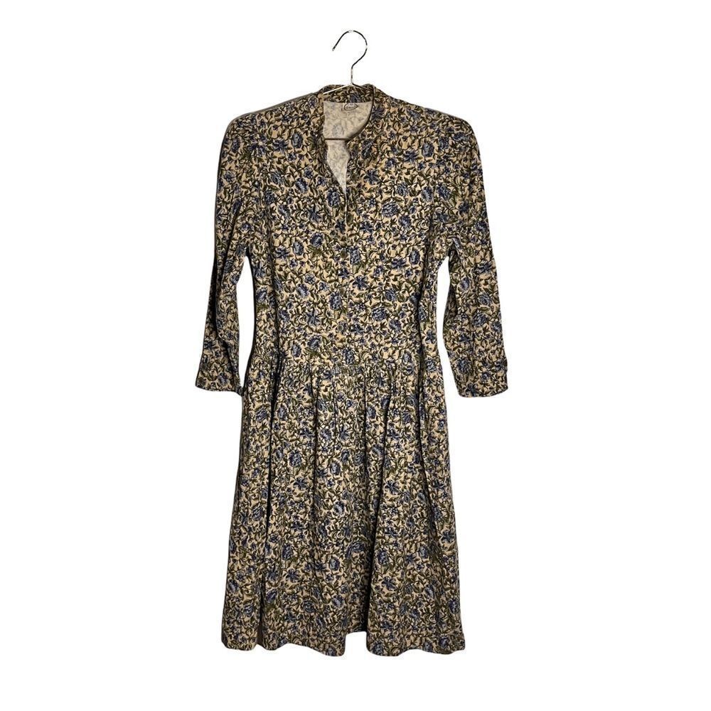 VINTAGE J. Jill Corduroy Floral Button Front Dress - Picture 5 of 14